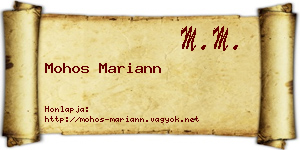 Mohos Mariann névjegykártya